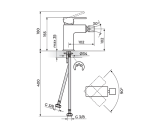 BATERIJA ZA BIDE QUADRO JQ39101 ROSAN