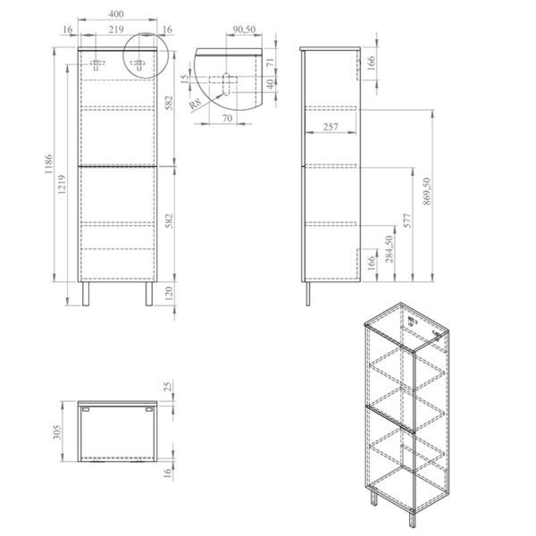 KUPATILSKI ORMARIC I 40-130 S